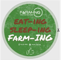 Aufkleber rund, 10 cm, Eat-Ing Sleep-Ing Farm-Ing